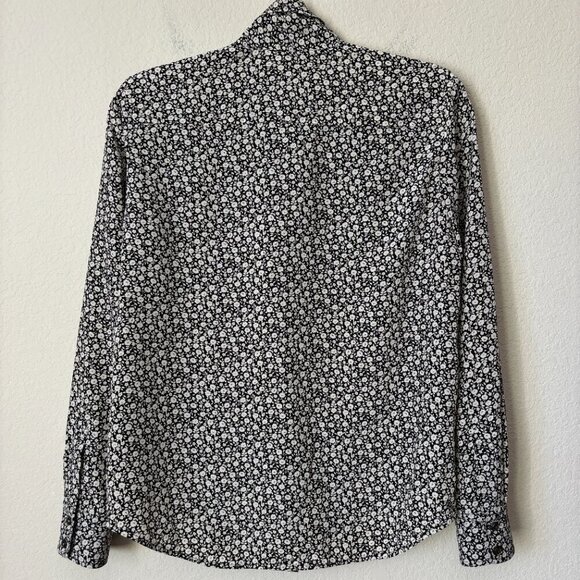 Tory Burch Silk Ditsy Boho Floral-print Bow Tie Neck Blouse Long Sleeve Top - Picture 13 of 15
